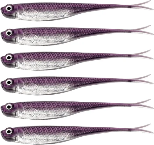 Vista 11 de QualyQualy 5 señuelos de pesca suaves de Swimbait, 6 unidades Jerk Shad Minnow Drop Shot Señuelo para Bass Bait Shad Señuelo suave Jerkbait