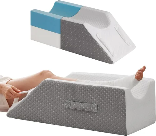 Vista 9 de MEGCXIT Almohada de Elevación para Piernas Circulación Sanguínea, Almohada de Cuña para Hinchazón de Piernas, Almohada de Cuña para Rodilla Post