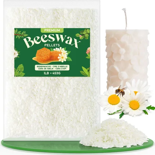 Vista 14 de NORVENCE Gránulos de cera de abejas 4.5 KG, cera de abejas blanca pura y natural para hacer velas, cuidado de la piel DIY, bálsamo labial, jabón