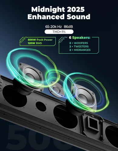 Vista 2 de KEMIMOTO Barra de Sonido UTV Midnight 80 2025 de 32 pulgadas, Barra de Sonido para Carrito de Golf Resistente al Agua IP65, Altavoz ATV Bluetooth