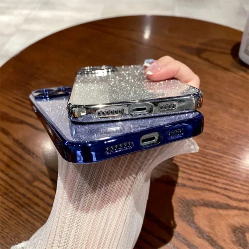 Vista 5 de Funda compatible con iPhone 11 Pro con purpurina, de lujo, linda, flexible, cubierta chapada, protección de cámara, a prueba de golpes, funda