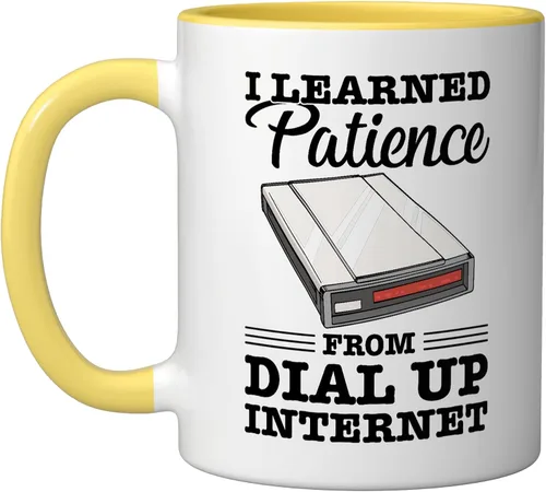 Vista 14 de Taza de cerámica vintage de los 90s Nostalgia Retro 90s Dial Up Internet Vintage, negro/blanco