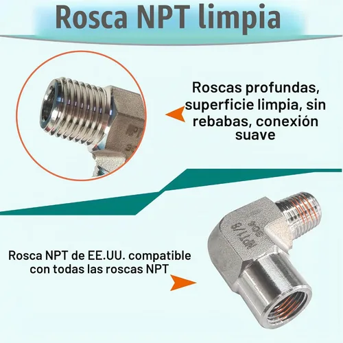 Vista 3 de 2 piezas de codo de calle de 90 grados, adaptador de codo de barra forjada de acero inoxidable 304, accesorios de tubería de alta resistencia