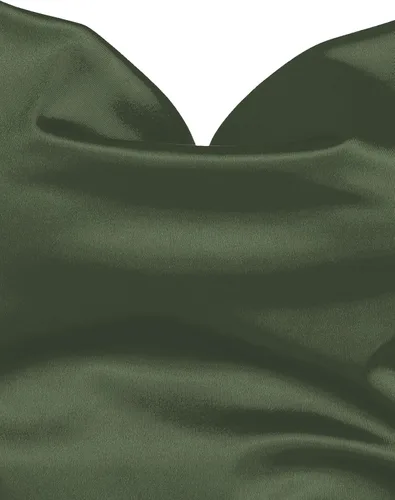 Vista 3 de ZAFUL - Vestido mini de satén para mujer, sin mangas, con tirantes delgados, cuello drapeado, sedoso y elegante, para fiestas y cócteles