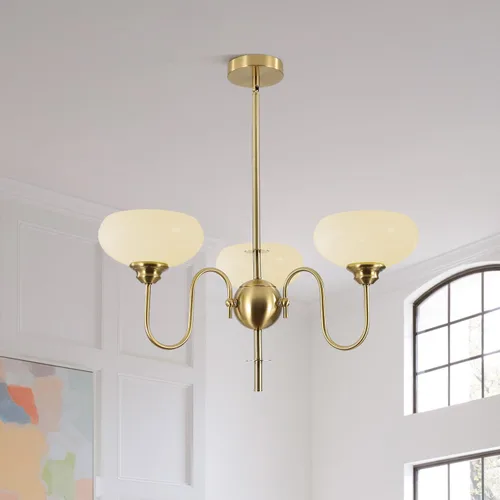 Vista 9 de BOKT Candelabro Francés de Oro y Blanco Moderno de 3 Luces para Comedor Sobre Mesa Candelabros Vintage para Vestíbulo Ajustables