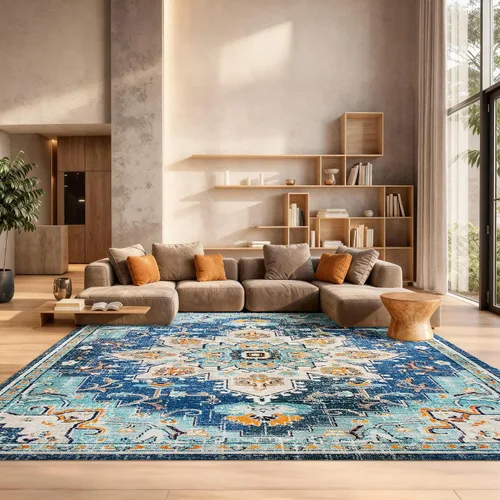 Vista 84 de Safavieh MAD473E - Tapete con diseño de medallón desgastado, bohemio elegante, colección Madison, no suelta pelos, fácil de cuidar, alto tránsito