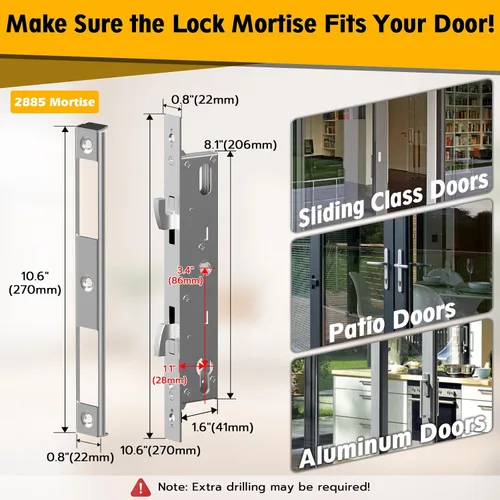 Vista 6 de Cerradura de puerta corrediza de vidrio, cerradura inteligente para puerta corrediza Eseesmart con teclado de código de huella dactilar, tarjeta