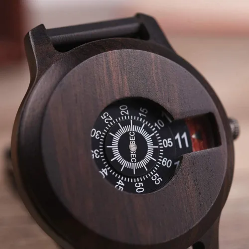 Vista 2 de BOBO BIRD Mens único moda clásico casual retro madera relojes lujo marca cuarzo relojes