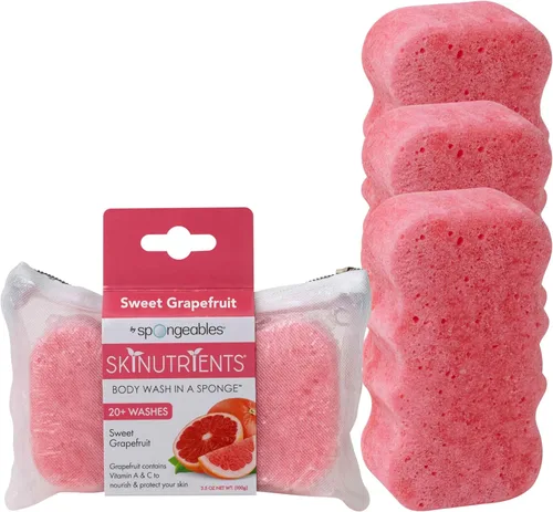 Vista 17 de Spongeables Jabón corporal en una esponja de más de 20 lavados, bayas de acai, 1 unidad