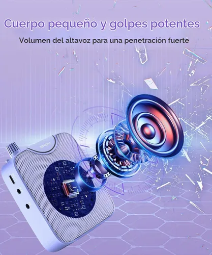 Vista 6 de SHIDU Amplificador de voz de 35 W con cadena de perlas de micrófono