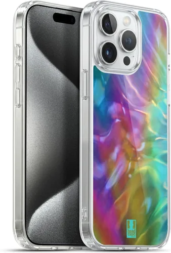 Vista 8 de Head Case Designs Funda de gel con estampado de aceite de aluminio [protección de grado militar] compatible con Apple iPhone 15 Pro Max
