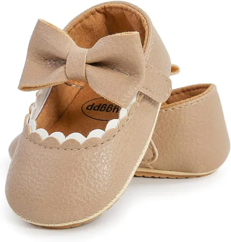 Vista 4 de GAISUMMI Zapatos planos Mary Jane para bebés y niñas, con suela de goma suave antideslizante, zapatos de vestir de princesa