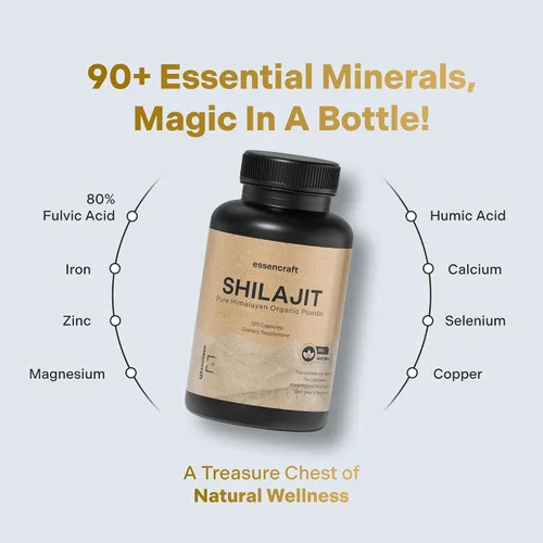 Vista 8 de Extracto de Resina de Shilajit del Himalaya Orgánico - Potencia Máxima de 1000mg, Shilajit Puro Testado en Laboratorio para Hombres y Mujeres, Ácido