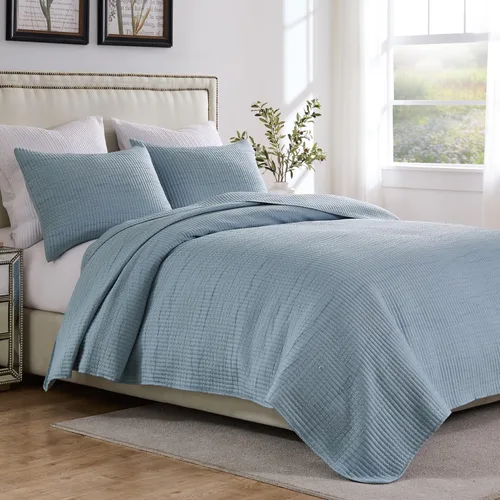 Vista 2 de Greenland Home - Juego de ropa de cama texturizada, 2 piezas, tamaño individual/XL, cosmo cambray