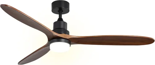 Vista 18 de Sofucor - Ventilador de techo de 52 pulgadas sin luces, moderno, de madera maciza, con control remoto, 5000 CFM de alto flujo de aire, motor CC
