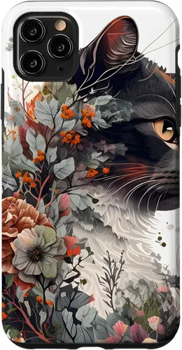 Vista 11 de Funda para iPhone 15 con diseño de gato con diseño de acuarela para jardín botánico
