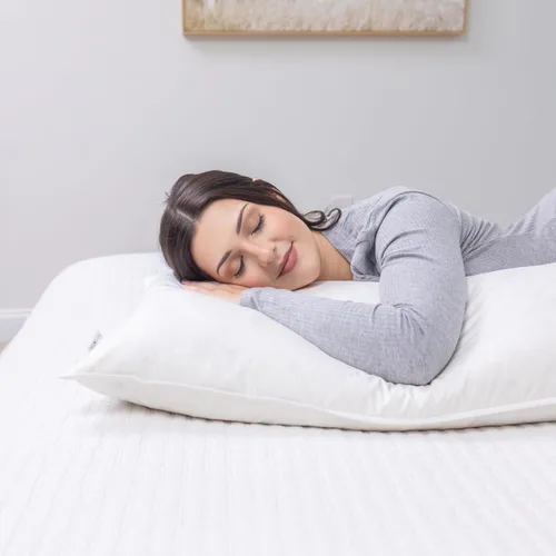 Vista 3 de Almohada corporal de plumas de ganso blanco y plumón – Almohadas de 20 pulgadas x 54 pulgadas