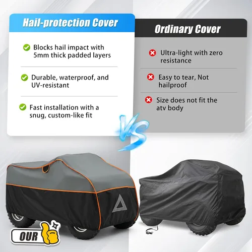 Vista 3 de Cubierta ATV para protección contra granizo, 96 pulgadas, resistente 4 ruedas, protección para todo tipo de clima, compatible con Polaris, Honda