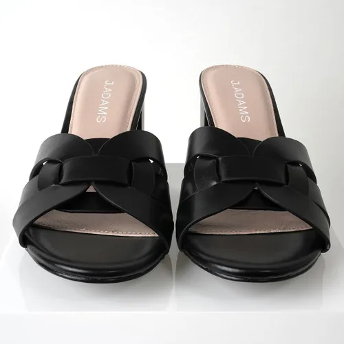 Vista 7 de J. Adams Nori Mules para mujer - Sandalias elegantes de tacón de bloque