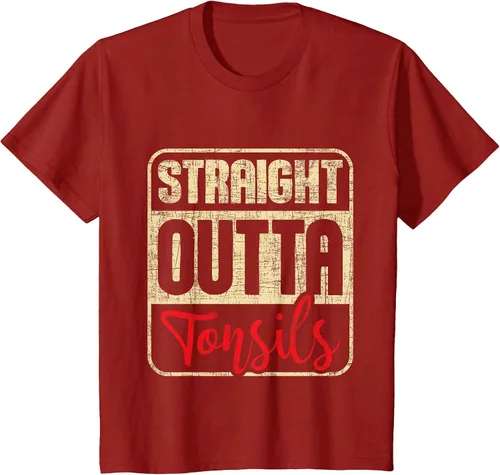 Vista 39 de Straight Outta Amígdalas - Camiseta de recuperación de cirugía de eliminación de amígdalas Asphalt Grey