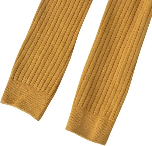 Vista 4 de Paquete de 5 leggings de punto trenzado de algodón para niñas pequeñas, mallas clásicas sin pies, pantalones hasta el tobillo para niños, Blanco