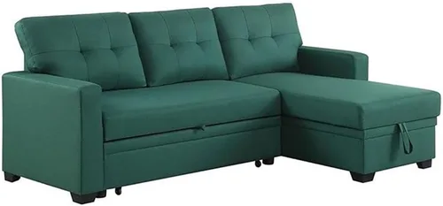 Vista 4 de Devion Furniture Tela de poliéster en forma de L reversible, fácil de convertible extraíble, sofá seccional/diván de almacenamiento con cojines
