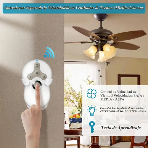 Vista 2 de Universal Hunter - Kit de control remoto para ventilador de techo, kit de control Wi-Fi inteligente