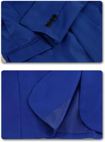 Vista 62 de YUNCLOS Chaqueta blazer casual de 1 botón con solapa con muescas para hombre