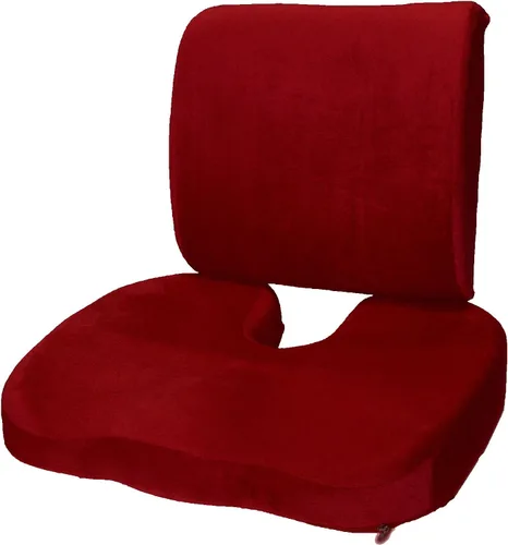 Vista 5 de Bookishbunny Juego de 2: Cojín de asiento ortopédico de espuma viscoelástica para alivio del dolor de ciática y alivio del dolor de espalda baja