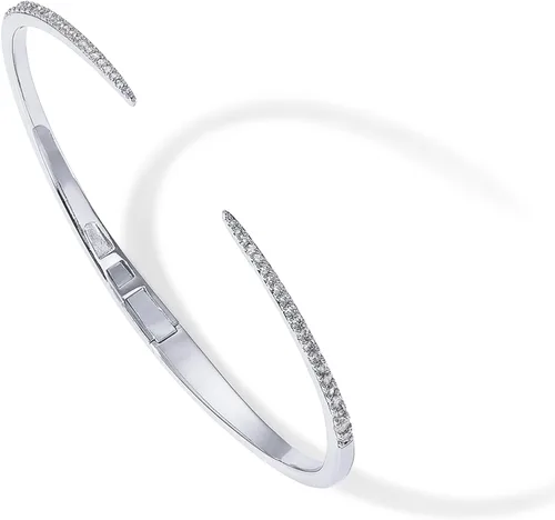 Vista 3 de PAVOI Pulsera chapada en oro de 14 quilates con circonita cúbica Elegantes pulseras de circonita cúbica para mujer