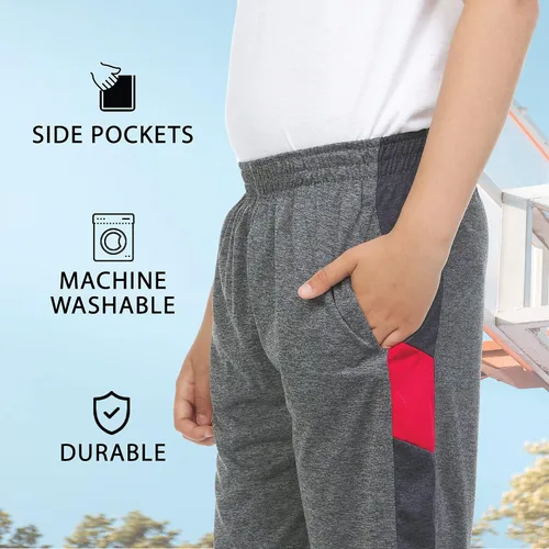 Vista 3 de Power Forward Paquete de 4 pantalones cortos de gimnasio ligeros para niños y jóvenes, atléticos, rendimiento activo, entrenamiento, baloncesto