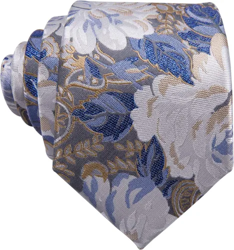 Vista 227 de Barry.Wang - Juego de corbata de seda para hombre, diseño de cachemira, pañuelo y gemelos de bolsillo