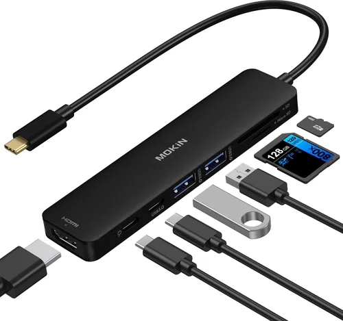 Vista 20 de MOKiN Hub USB C para adaptador MacBook con pantalla LCD inteligente