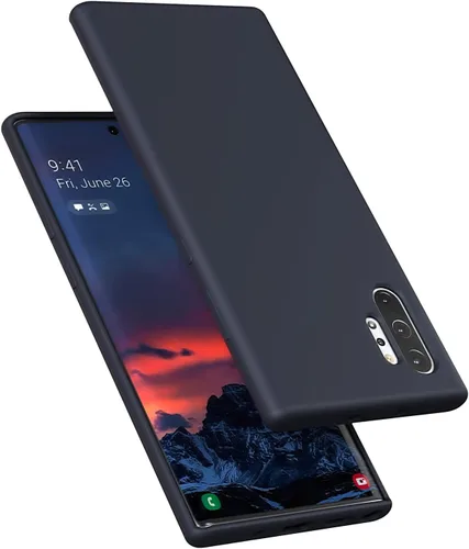 Vista 21 de Diseñada para Galaxy Note 10 Plus, goma de gel de silicona líquida a prueba de golpes, cojín de forro de tela de microfibra suave compatible