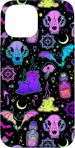 Vista 6 de Funda de brujería mágica para iPhone 16 con diseño gótico pastel de Halloween