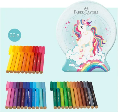 Vista 3 de Faber-Castell Conector de pluma de fibra Lata de globo de nieve - Diseño de unicornio