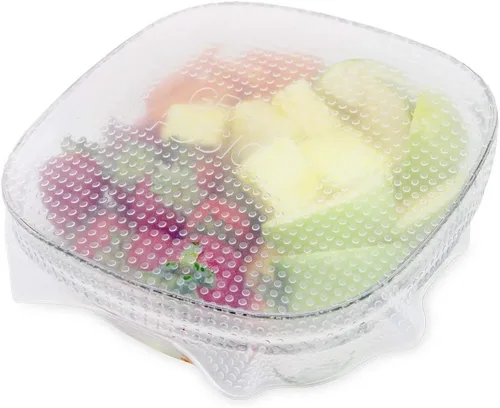 Vista 3 de Grand Fusion Envoltura de alimentos de silicona apta para microondas, envolturas flexibles y reutilizables para alimentos, sin BPA y de larga