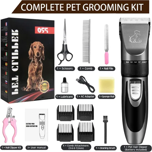 Vista 7 de Cortapelos profesionales para perros, kit recargable de aseo