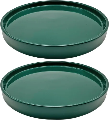 Vista 20 de Yukfona - 4 bandejas de cerámica para macetas, bandejas de 4 5 6 7 8 9 10 11 12 13 pulgadas para interior y exterior, resistente, duradera, base