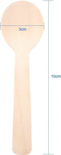 Vista 8 de Cucharas desechables de madera, 100 unidades, ecológicas, compostables, biodegradables, para helado, para cocinar, servir utensilios de cocina