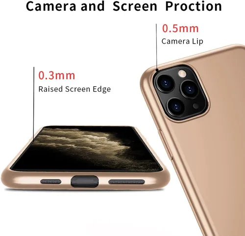 Vista 4 de X-level Funda para iPhone 11 Pro Max, delgada y suave TPU superficie mate, funda ultradelgada para teléfono, ligera, protectora completa