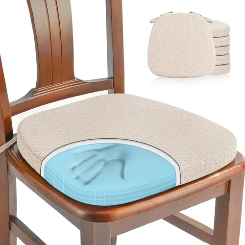 Vista 30 de SINOSSO 1 paquete de cojines de espuma viscoelástica para silla de comedor, tela tejida amigable de 16 pulgadas en forma de U, cómoda almohadilla