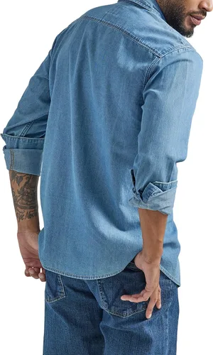Vista 2 de Wrangler Camisa icónica de mezclilla de ajuste regular para hombre