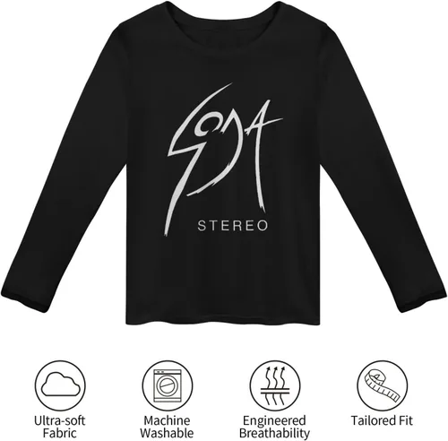 Vista 7 de Soda Stereo Logo Long Sleeve Womens Casual Loose Round Neckline Pullover