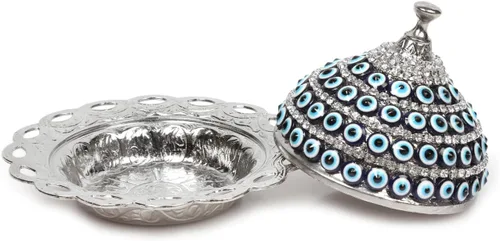 Vista 3 de Alisveristime Evil Eye - Azucarero de aleación de zinc con tapa (plata)