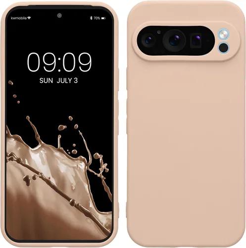 Vista 175 de kwmobile Funda compatible con Google Pixel 9 - Funda protectora delgada de TPU para teléfono - Acabado mate suave - Piedra antigua
