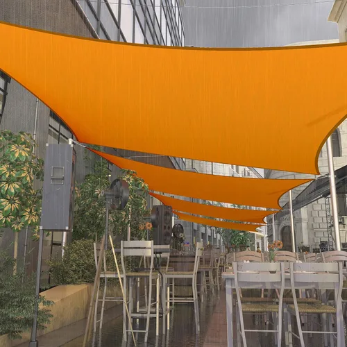 Vista 7 de Amgo Vela de Sombra Solar Cuadrada Rectangular Naranja de 4' x 4' Tamaño Personalizado Impermeable Pedido para Hacer UPF50+ AMWTPR0712 Toldo