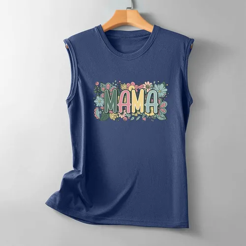 Vista 4 de Ssuyeuri Camisetas sin mangas de verano para mujer 2023, divertidas camisetas con diseño de gato y mamá, regalo para el día de la madre, camiseta