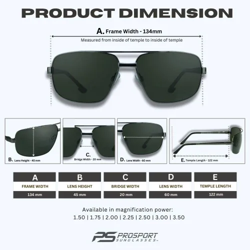Vista 4 de proSPORT Gafas de sol bifocales polarizadas de aviador cuadrado para hombres. Lectores de línea casi invisibles, Humo con Gunmetal