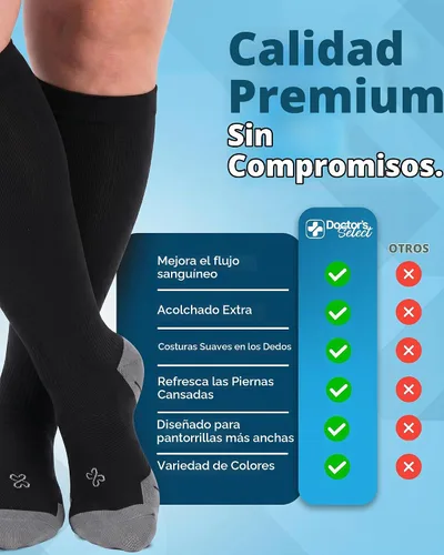 Vista 4 de Doctor's Select® Plus Size Compression Socks for Women Wide Calf - 3 Pairs